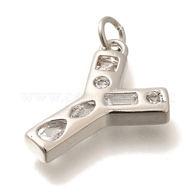 Латунные микропаве прозрачные подвески с фианитом KK-G521-01P-Y-1