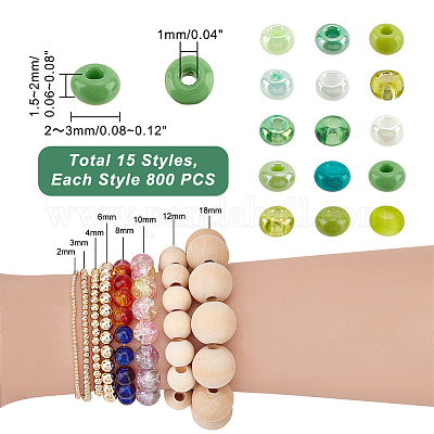 2000 Perline Vetro 3mm - Mini Perline Foro 1mm Per Bracciali E Gioielli Fai Da Te - Foto 7