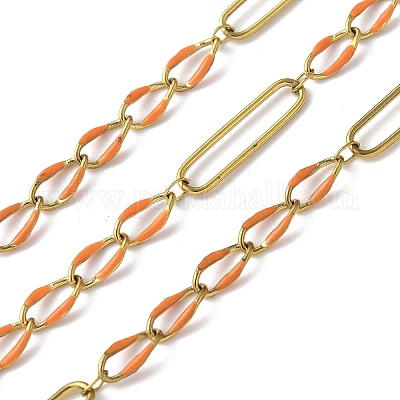 Цепи Figaro из нержавеющей стали 304 с эмалью CHS-U003-02G-17-1