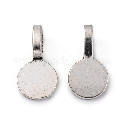 Клей из сплава в тибетском стиле на плоских подушечках для подвесок X-TIBEP-1124-AS-FF-1