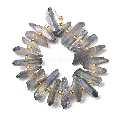 Гальванизировать природный кристалл кварца бусы пряди G-F800-B12-1