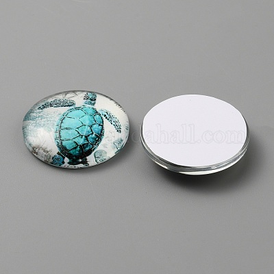 Кабошоны из стекла&nbsp;GLAA-WH0024-06C-1