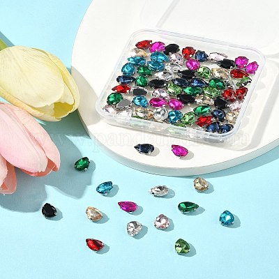 80шт 10 цвета пришить горный хрусталь RGLA-FS0001-17-1