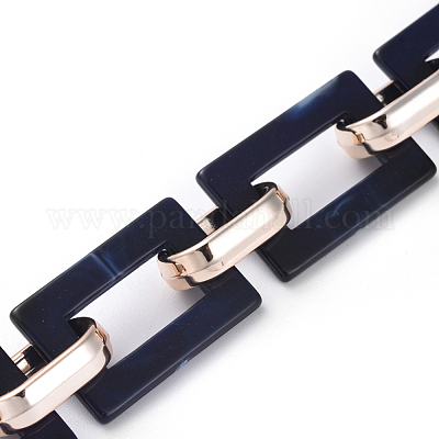 Имитация драгоценного камня в виде акриловых прямоугольных цепочек ручной работы AJEW-JB00518-05-1