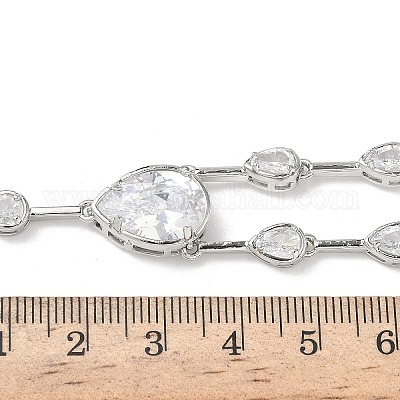 Ожерелья из латуни с прозрачными кубическими цирконами и паве NJEW-G183-06P-01-1