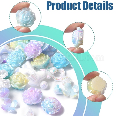 Радужное переливчатое покрытие акриловыми бусинами OACR-FS0001-99B-1