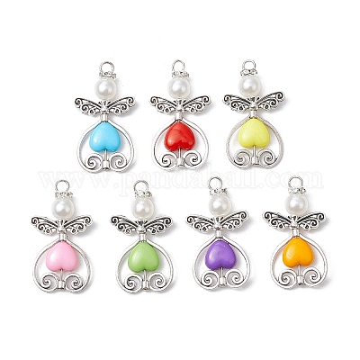 Подвески из искусственного жемчуга и сплава из акрила и пластика PALLOY-JF03438-1