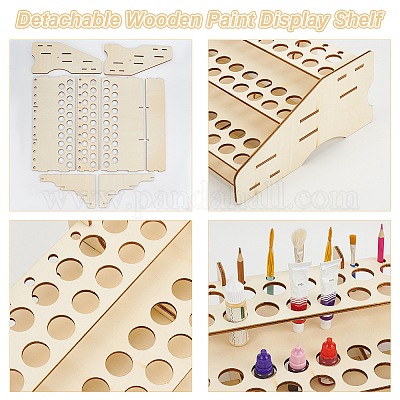 Съемная деревянная полка для демонстрации красок AJEW-WH0518-74-1