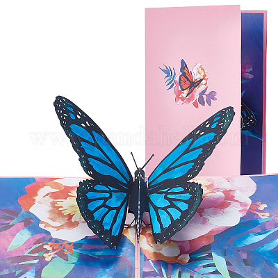 3d papillon pop up papier carte de voeux en gros pour création de