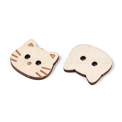 Деревянные пуговицы в форме кошки BUTT-T013-11B-1
