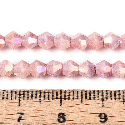 Антикоррозийные гальванические биконические стеклянные бусины X-EGLA-T021-4mm-16-05-1