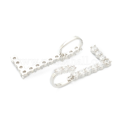 Латунные микропаве прозрачные подвески с фианитом ZIRC-J039-18P-L-1