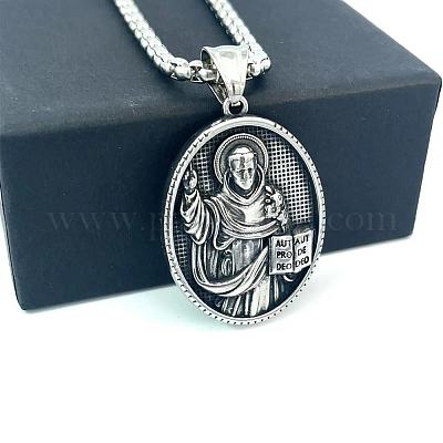 Древнегреческая мифология ретро нержавеющая сталь святой бенедикт доминик кулон вера ожерелья GJ4318-1
