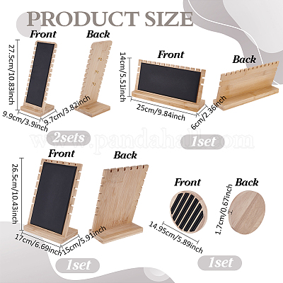 4 стиль бамбуковый органайзер для ожерелий Г-образные подставки и поднос для колец NDIS-FG0001-06-1