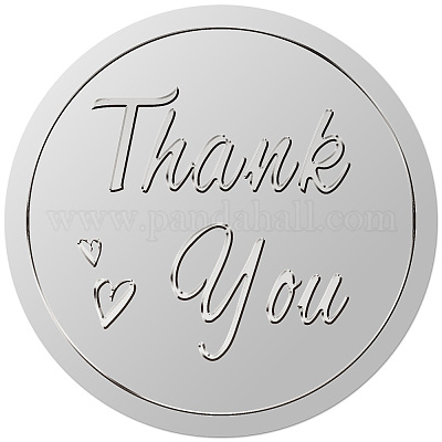 Круглые наклейки с тиснением из серебряной фольги DIY-WH20008-002-1