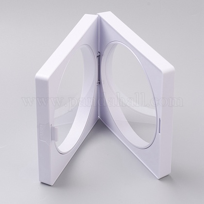 透明ネックレスディスプレイボックス  プラスチック  正方形  ホワイト  9x9x2cm  内径：75mm OBOX-G013-15-1