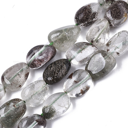 Faceted Cabochon Garden Quartz Beads For Sale. Fancy Shape Green Quartz Drilled Natural Garden Quartz Gemstone