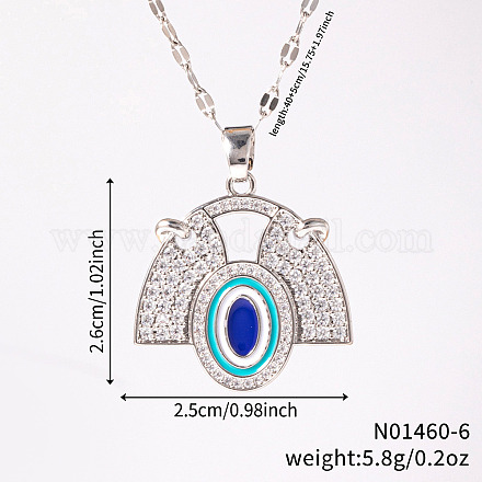 Латунный веер с синей эмалью и овальными подвесками CL4028-6-1