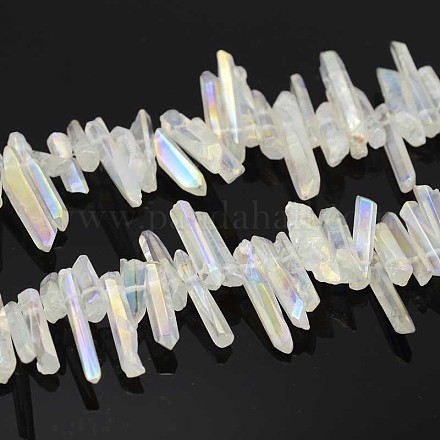 Naturelles galvaniques cristal de quartz perles brins G-F212-01-1