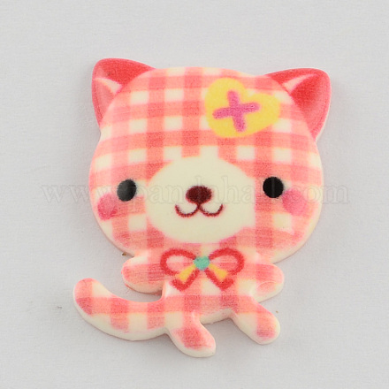 Scrapbook Embellishments Flatback Cute Cartoon Cat Plastic Resin Cabochons CRES-Q152-04-1