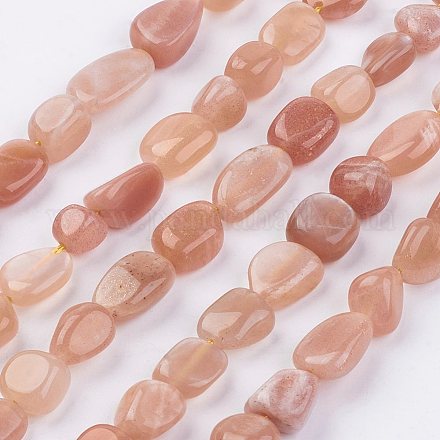 Chapelets de perles de sunstone naturelle naturelles G-F439-04-1
