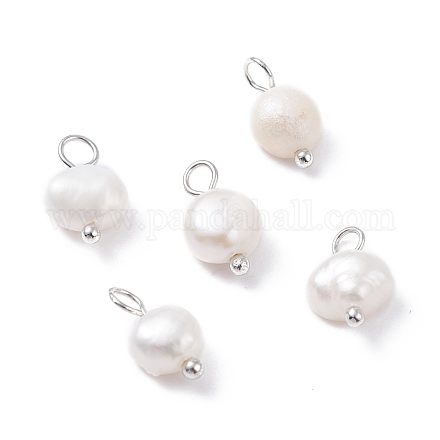 Natural Cultured Freshwater Pearl Charms PALLOY-JF01099-03-1