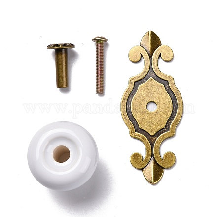 Boutons de porte d'armoire en porcelaine de forme ronde FIND-Z004-18C-1