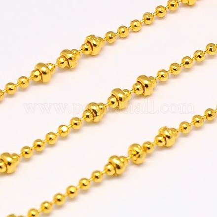 Electroplate Brass Round Ball Chains CHC-L019-66G-1