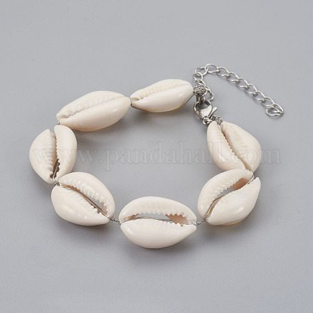 Cowrie Shell Bracelets BJEW-JB04070-1