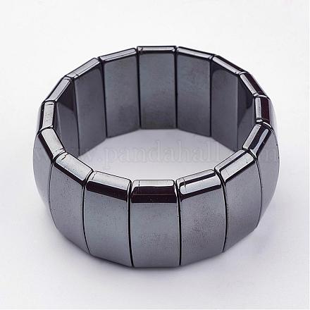 Ematite perline braccialetti elastici sintetici non magnetici BJEW-F228-02-1