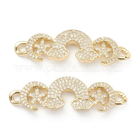 Brass Micro Pave Clear Cubic Zirconia Link ZIRC-M117-28G-1