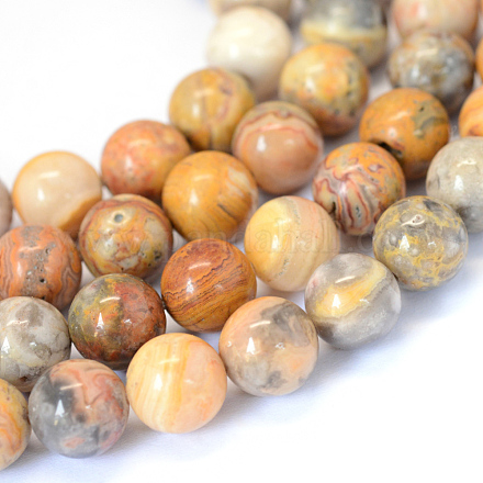 Agate folle naturel chapelets de perles rondes X-G-E334-8mm-20-1