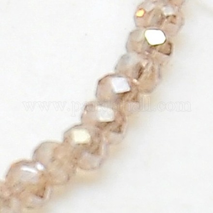 Chapelets de perles en verre électroplaqué EGLA-F003-C05-1