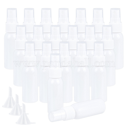 Pandahall 20 pack 30 ml 1 oz blanc vide fin brouillard vaporisateur distributeur avec bouchon en plastique voyage mister spray distributeur bouteille de spritzer rechargeable avec 6pcs entonnoir pour voyage vie quotidienne MRMJ-PH0001-30A-1
