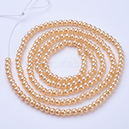 Glass Pearl Beads Strands X-HY-4D-B62-1
