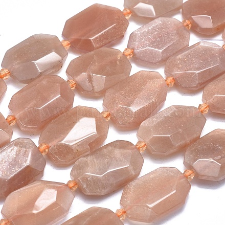 Chapelets de perles de sunstone naturelle naturelles G-O179-F12-1