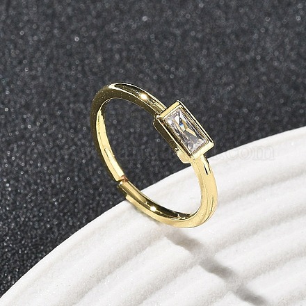 Прямоугольные латунные манжеты со стеклом для женщин RJEW-Z111-05G-07-1