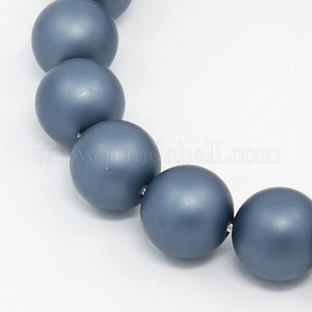 Round Shell Pearl Frosted Beads Strands BSHE-I002-10mm-17-1