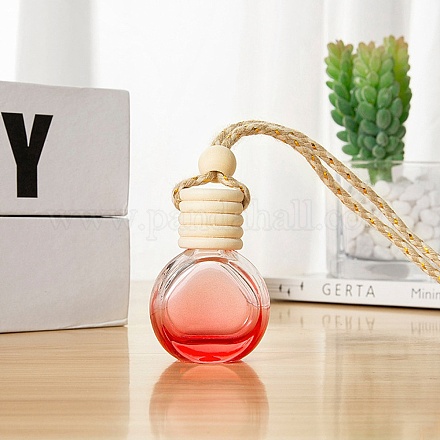 Подвески из пустого стеклянного флакона духов с деревянной крышкой PW-WG32648-01-1