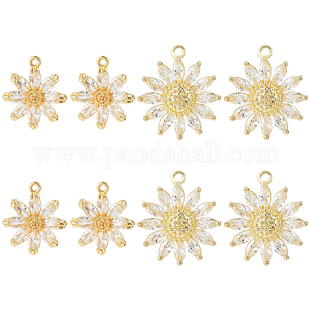 8 шт. 2 стиля латунные подвески с микропаве и кубическим цирконием KK-HS0015-18-1