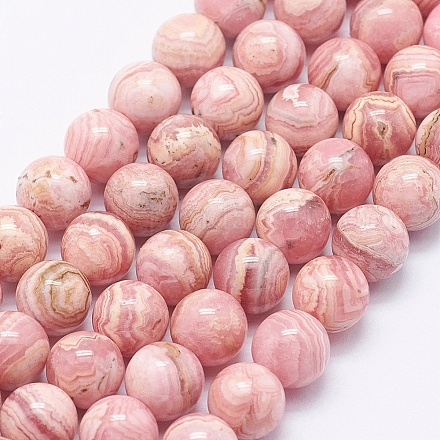 Chapelets de perles en rhodochrosite naturelle G-J369-03-6mm-A-1