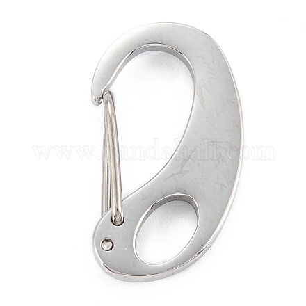 304 Stainless Steel Push Gate Snap Keychain Clasp Findings STAS-C024-10P-1