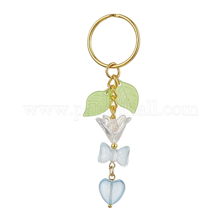 Decorazioni con ciondolo in vetro con fiocco e cuore KEYC-JKC00691-04-1