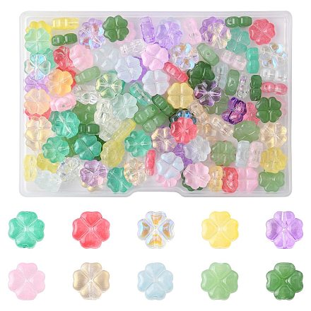 120шт 10 стиля прозрачные стеклянные бусины GLAA-FS0002-47-1