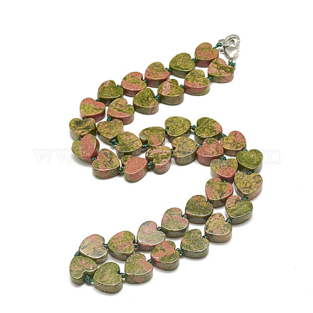 Colliers de perles en unakite naturelle NJEW-S403-01-1
