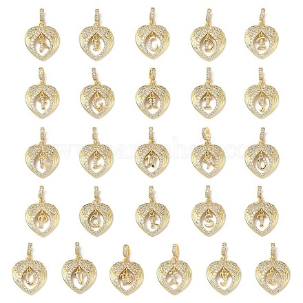 Латунные микропаве прозрачные подвески с фианитом KK-L253-16G-1
