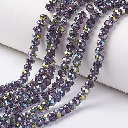 Electroplate Transparent Glass Beads Strands EGLA-A034-T2mm-S07-1