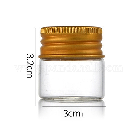 Botellas de vidrio transparente contenedores de abalorios CON-WH0085-75A-02-1