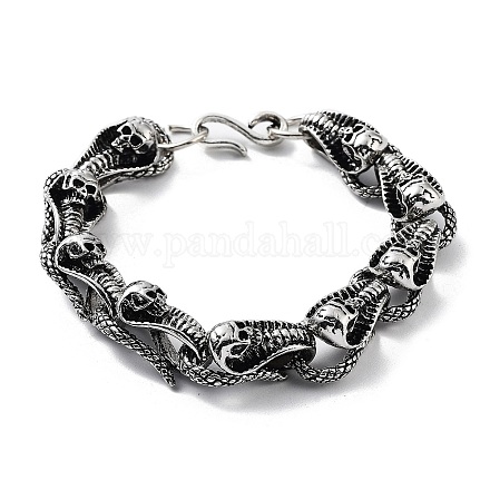 Bracelets à maillons serpent en alliage rétro pour femmes et hommes BJEW-L684-009AS-1