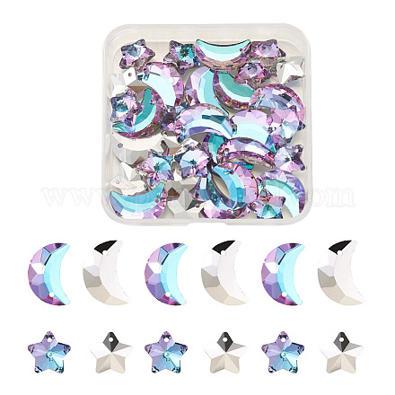 Yilisi 32 pièces 2 styles k9 pendentifs en strass en verre GLAA-YS0001-03-1